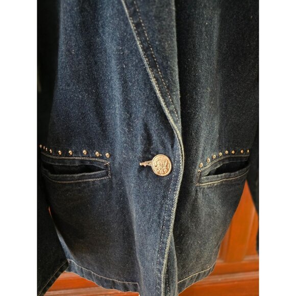 Vintage Next Move Western Denim Jacket With Fringe & Studs 90s - Picture 3 of 12